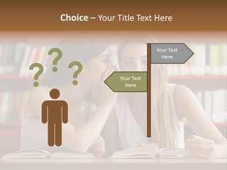 People Library Teenage Girls PowerPoint Template