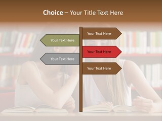 People Library Teenage Girls PowerPoint Template