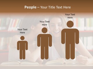 People Library Teenage Girls PowerPoint Template