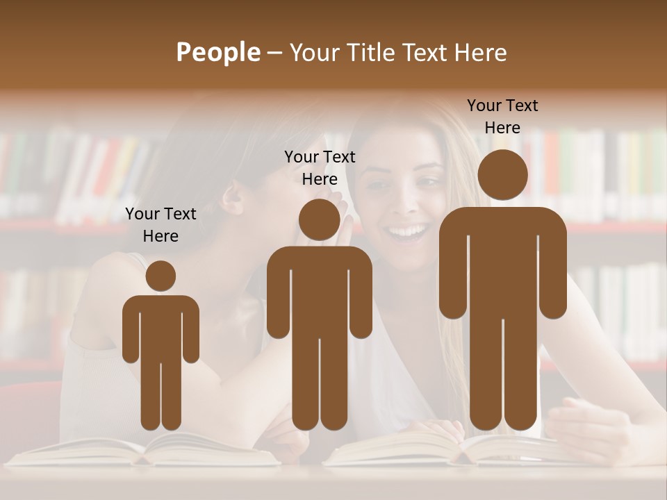 People Library Teenage Girls PowerPoint Template