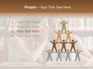 People Library Teenage Girls PowerPoint Template