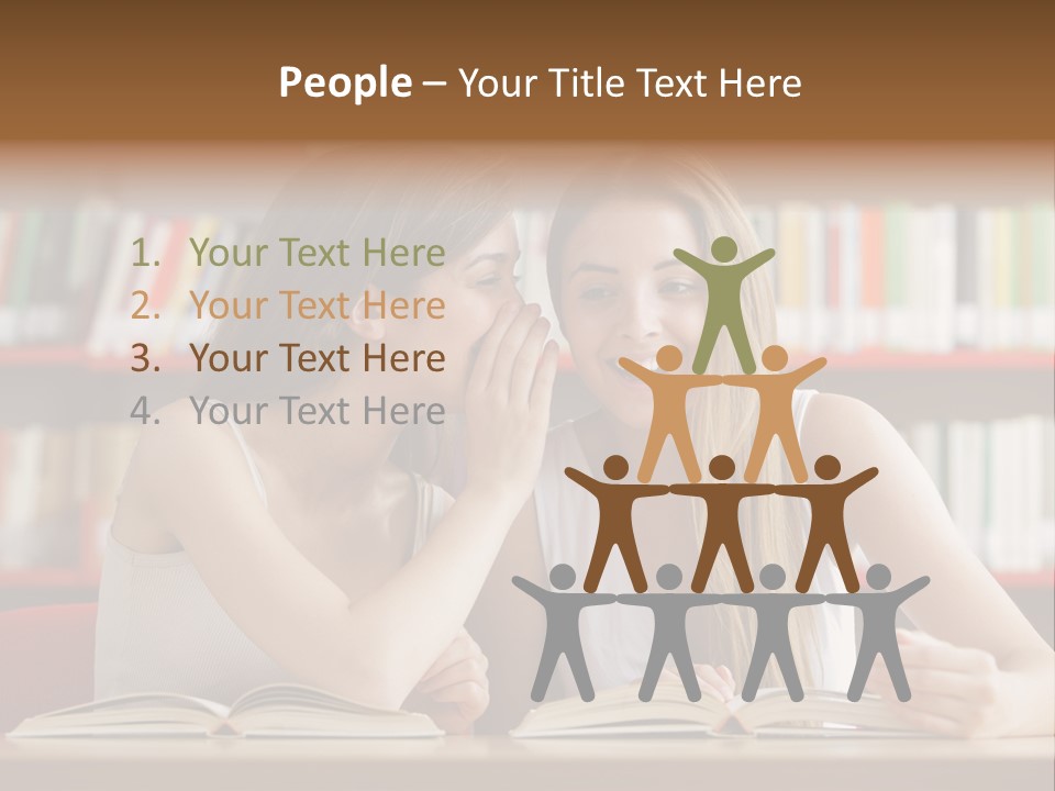 People Library Teenage Girls PowerPoint Template