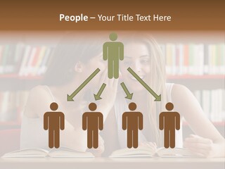 People Library Teenage Girls PowerPoint Template
