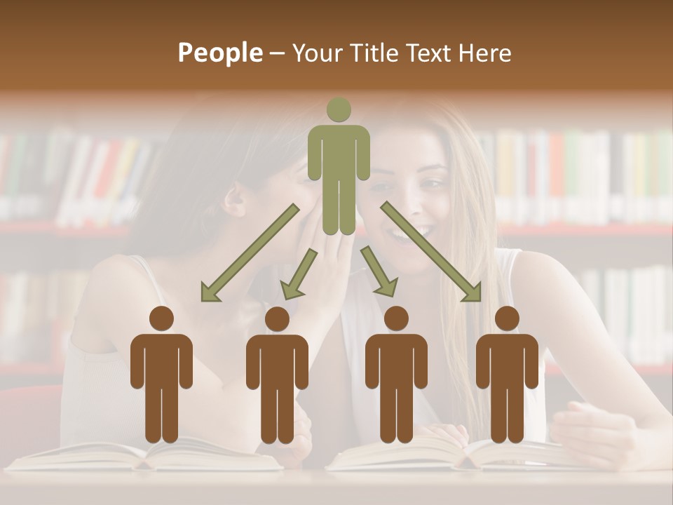 People Library Teenage Girls PowerPoint Template