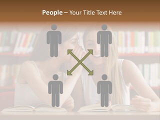 People Library Teenage Girls PowerPoint Template