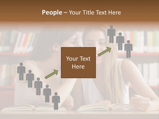 People Library Teenage Girls PowerPoint Template