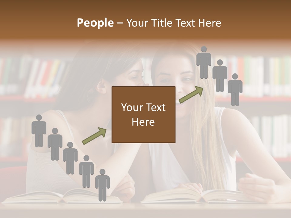 People Library Teenage Girls PowerPoint Template