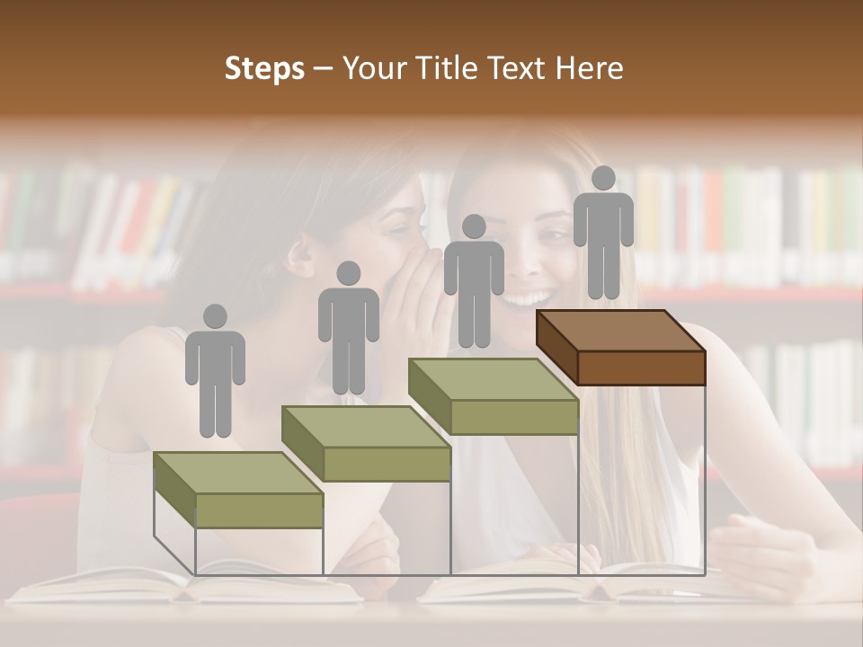 People Library Teenage Girls PowerPoint Template