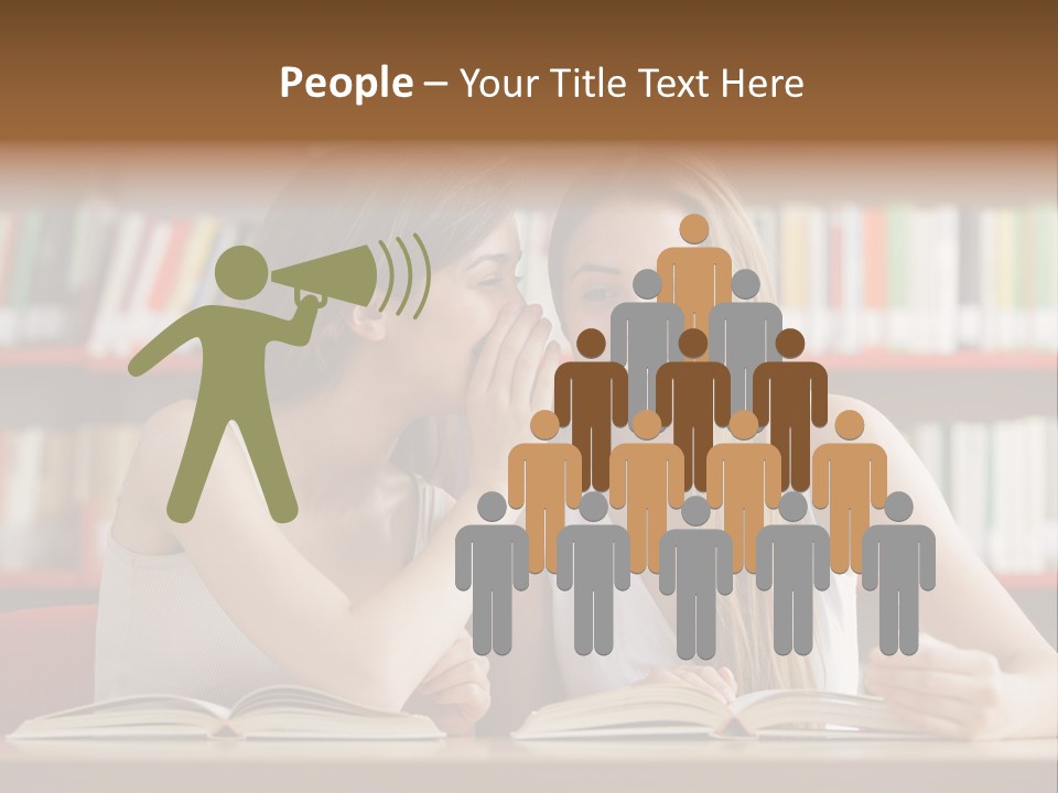 People Library Teenage Girls PowerPoint Template
