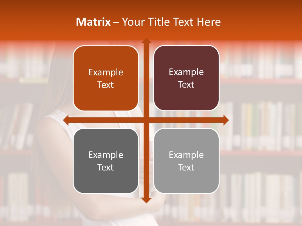 Library Bookshelf Long Hair PowerPoint Template