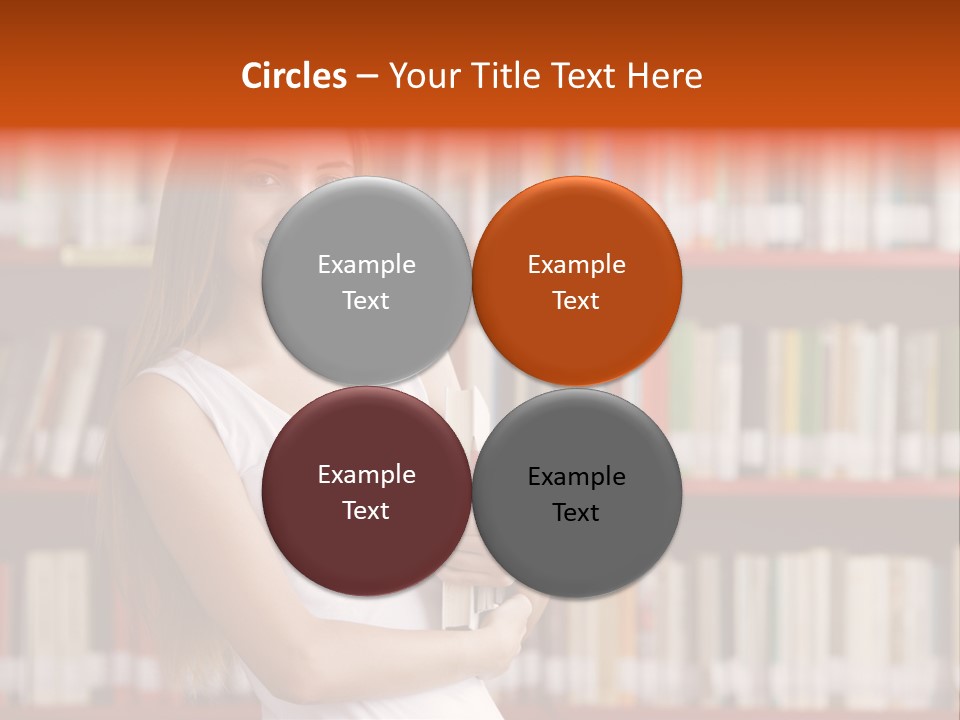 Library Bookshelf Long Hair PowerPoint Template