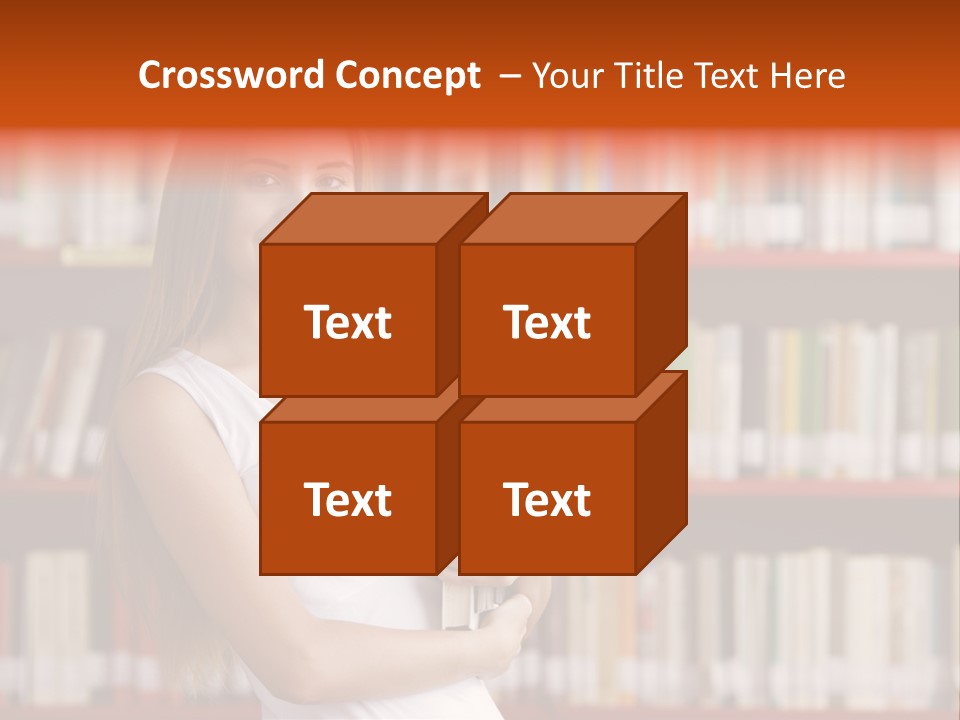 Library Bookshelf Long Hair PowerPoint Template