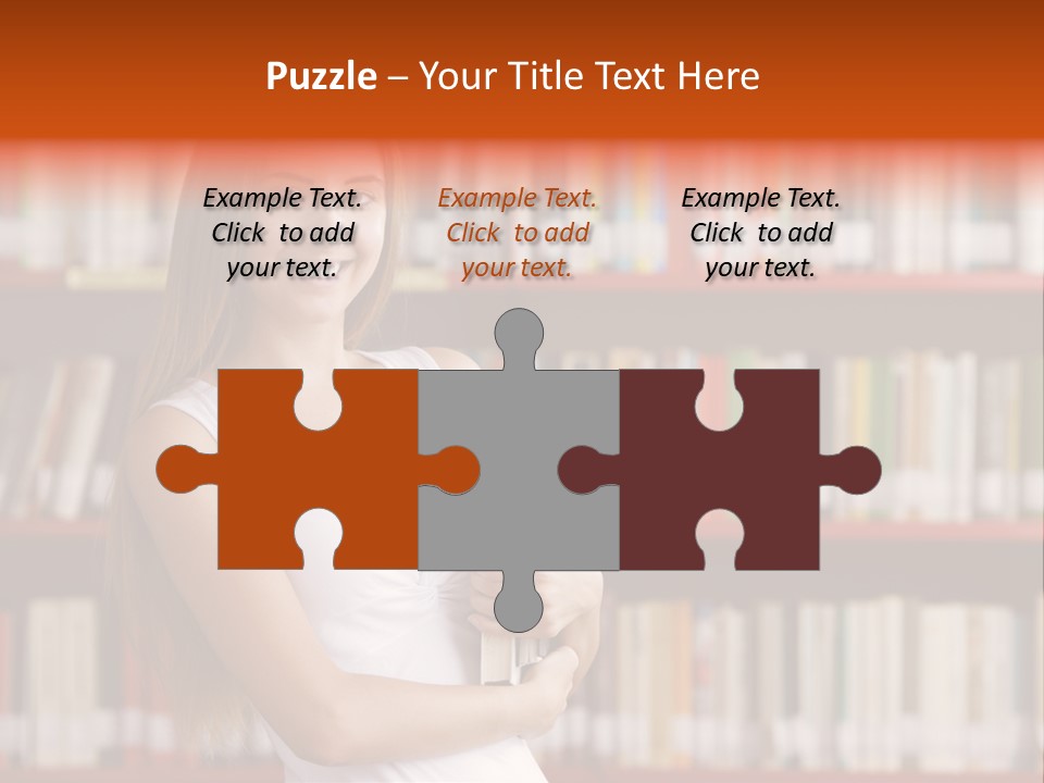 Library Bookshelf Long Hair PowerPoint Template