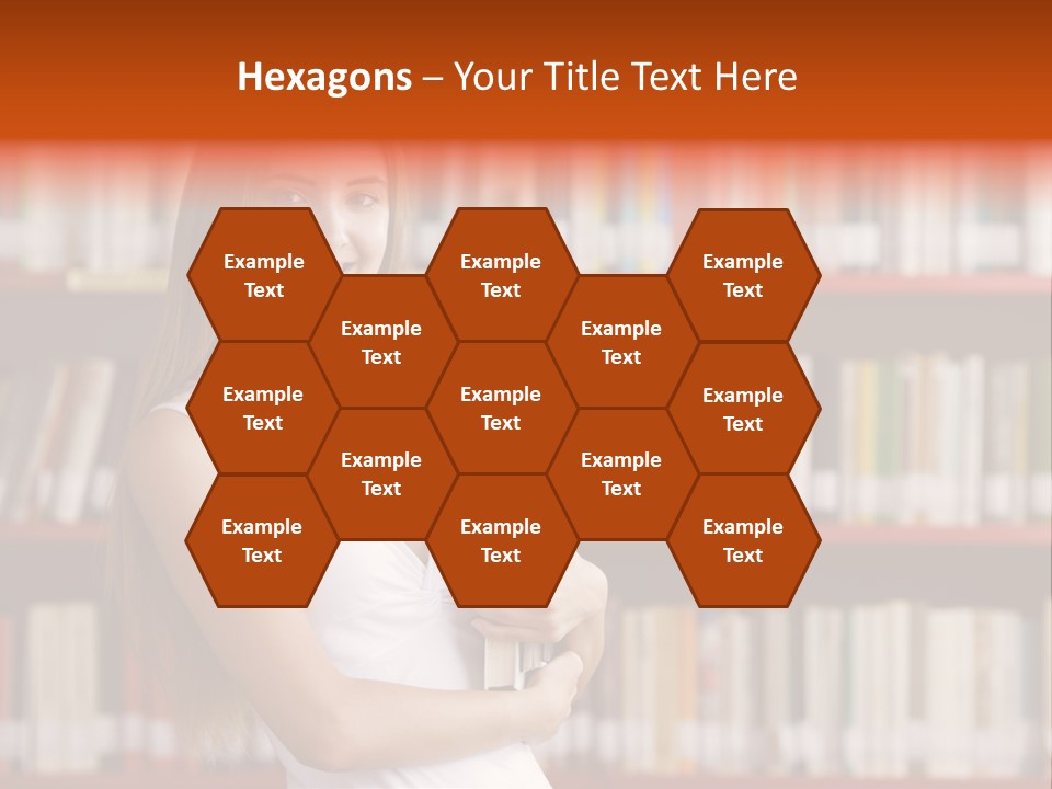 Library Bookshelf Long Hair PowerPoint Template