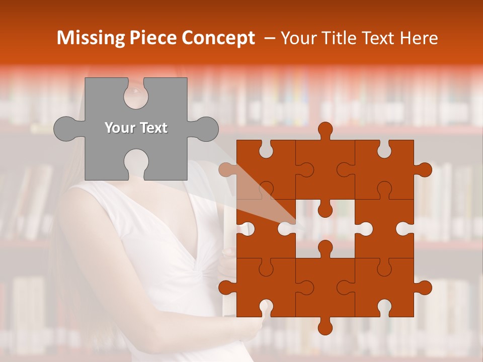 Library Bookshelf Long Hair PowerPoint Template