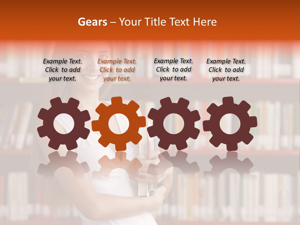 Library Bookshelf Long Hair PowerPoint Template