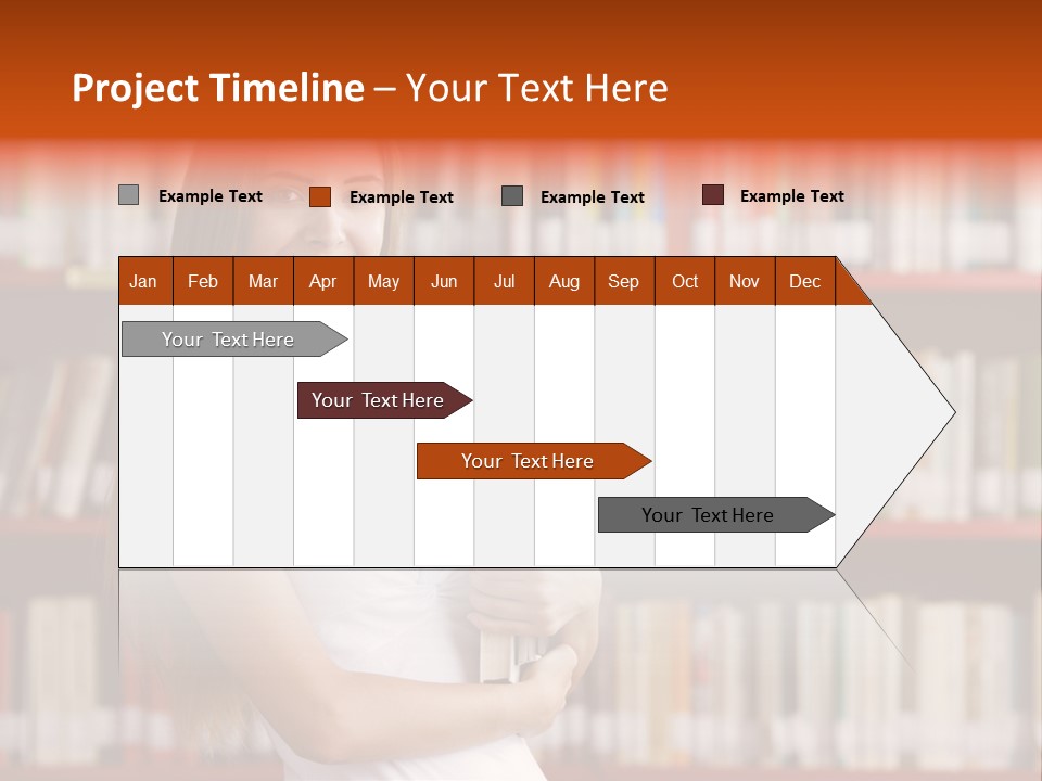 Library Bookshelf Long Hair PowerPoint Template
