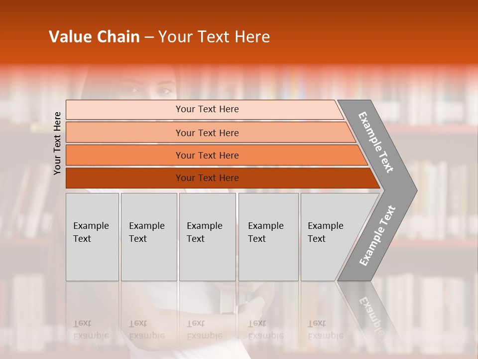 Library Bookshelf Long Hair PowerPoint Template
