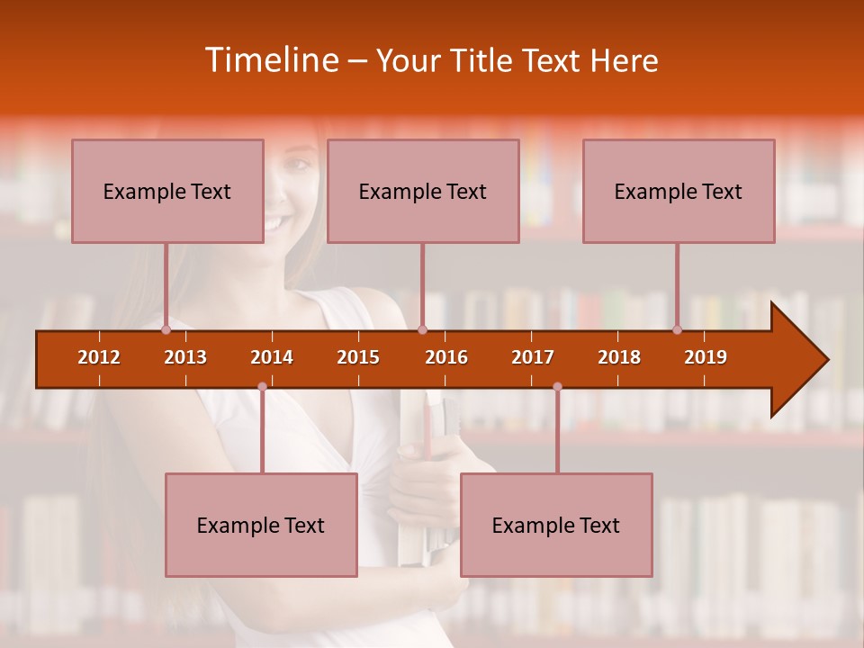 Library Bookshelf Long Hair PowerPoint Template