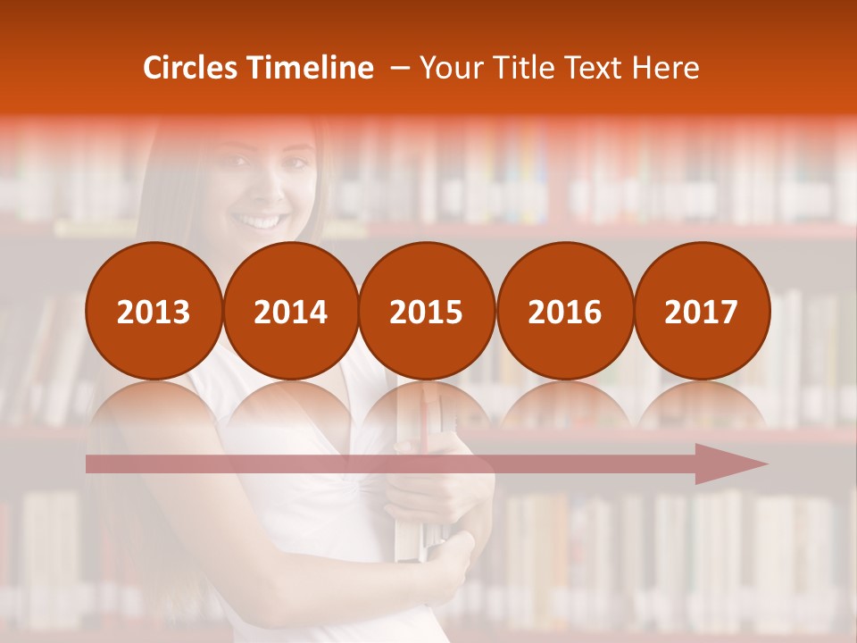 Library Bookshelf Long Hair PowerPoint Template