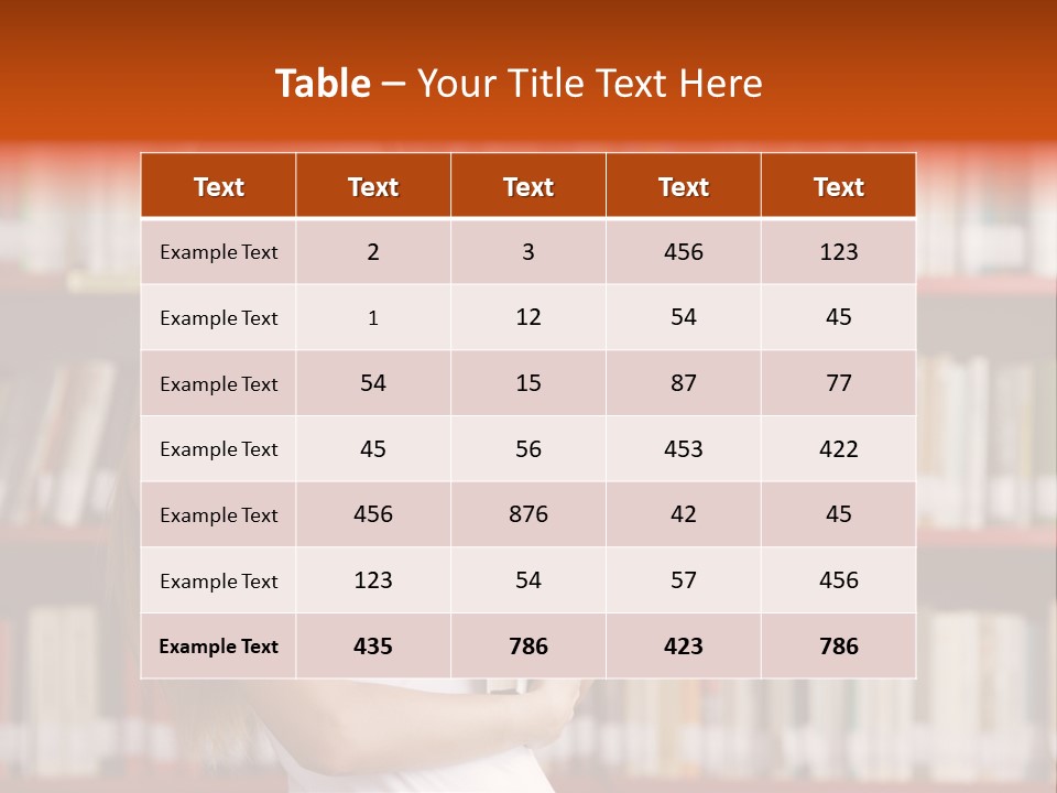 Library Bookshelf Long Hair PowerPoint Template
