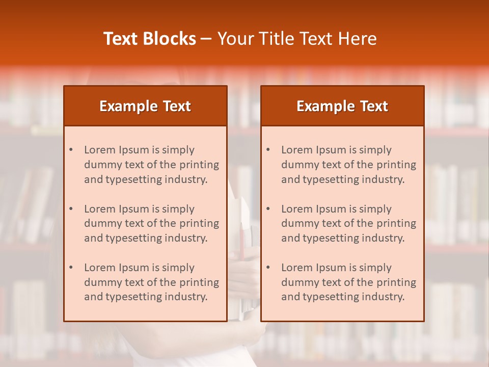 Library Bookshelf Long Hair PowerPoint Template