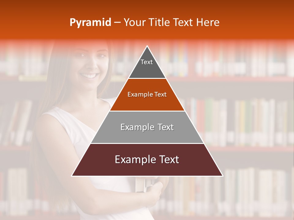 Library Bookshelf Long Hair PowerPoint Template