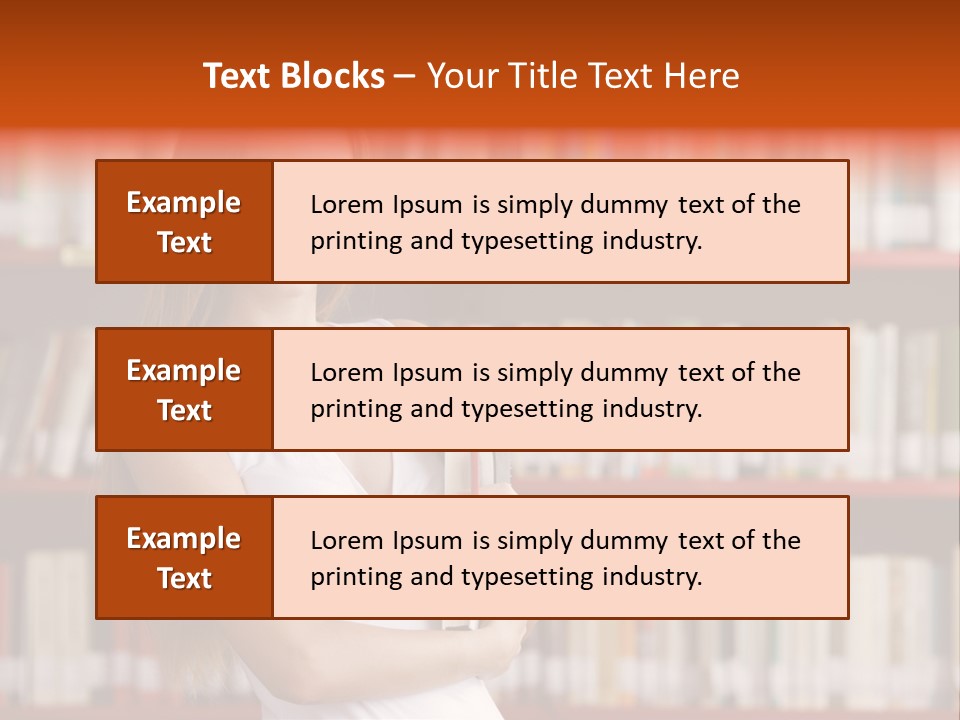 Library Bookshelf Long Hair PowerPoint Template