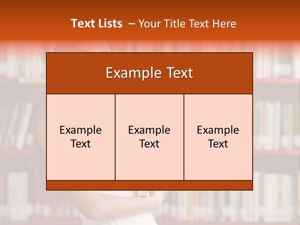 Library Bookshelf Long Hair PowerPoint Template