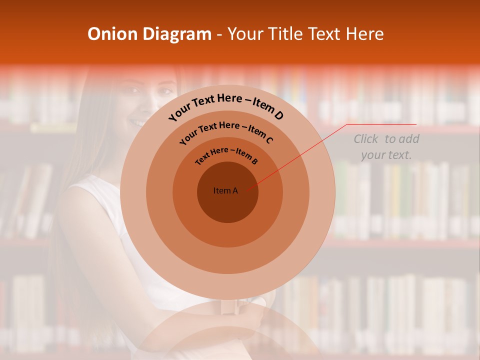 Library Bookshelf Long Hair PowerPoint Template