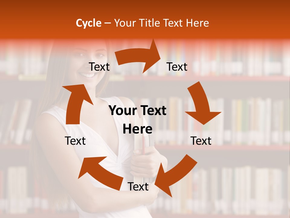 Library Bookshelf Long Hair PowerPoint Template