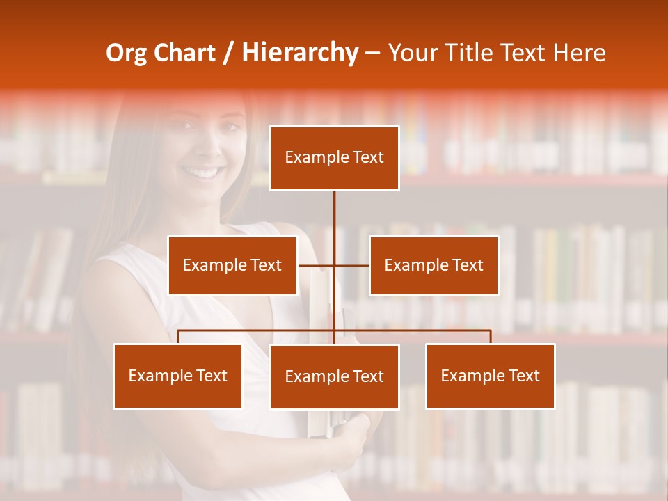 Library Bookshelf Long Hair PowerPoint Template