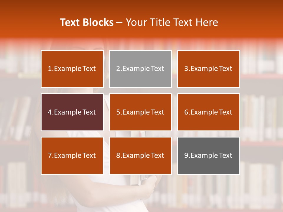 Library Bookshelf Long Hair PowerPoint Template