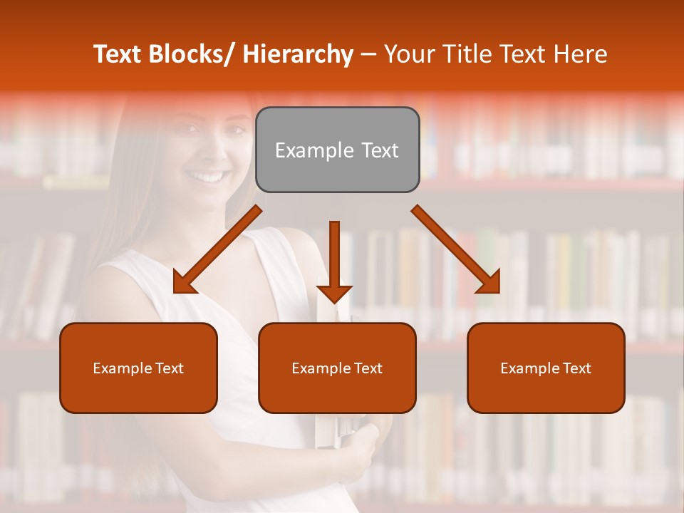 Library Bookshelf Long Hair PowerPoint Template
