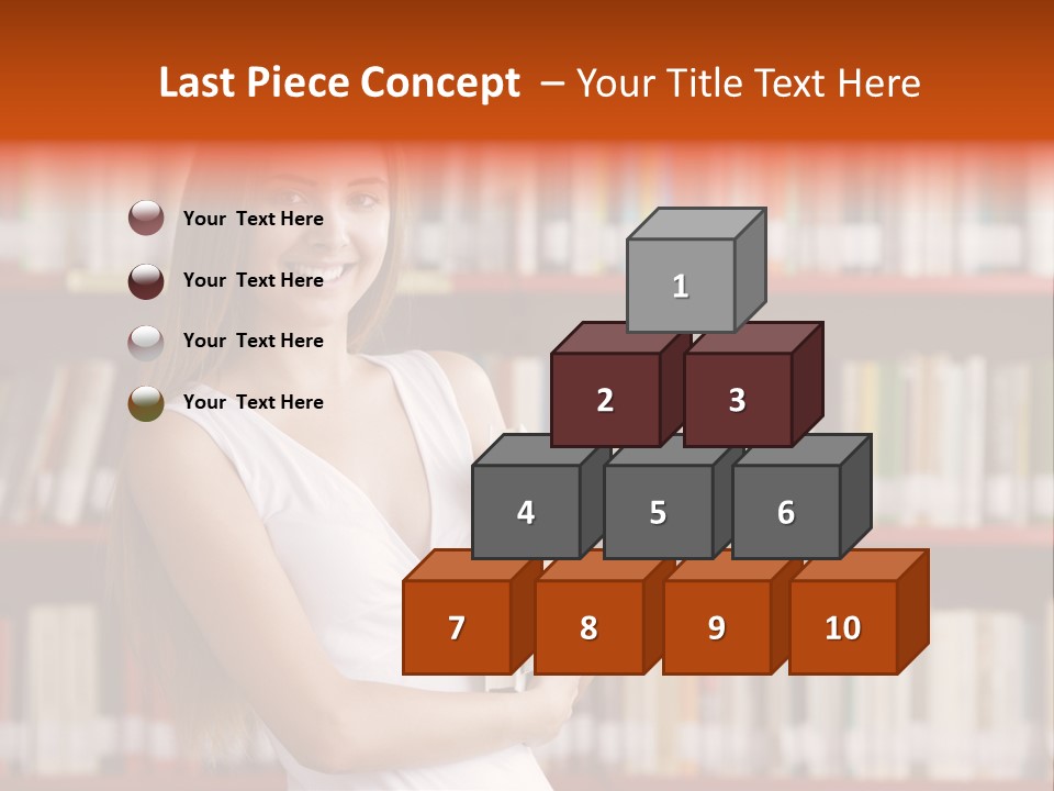 Library Bookshelf Long Hair PowerPoint Template