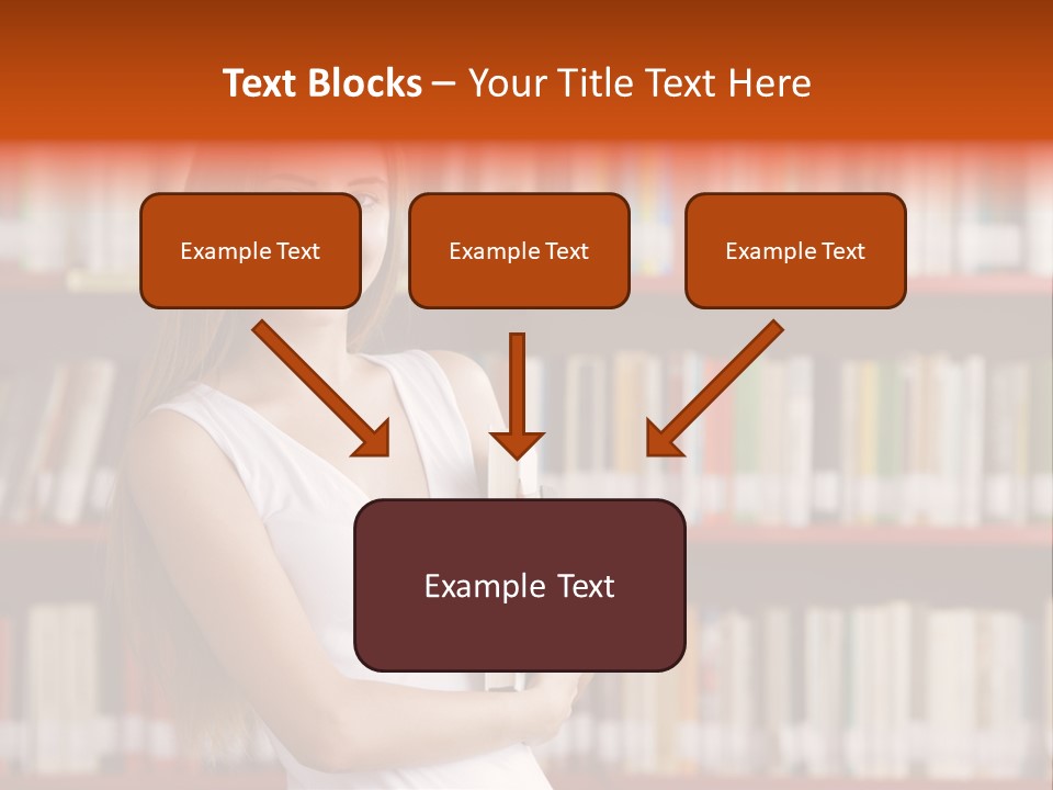 Library Bookshelf Long Hair PowerPoint Template