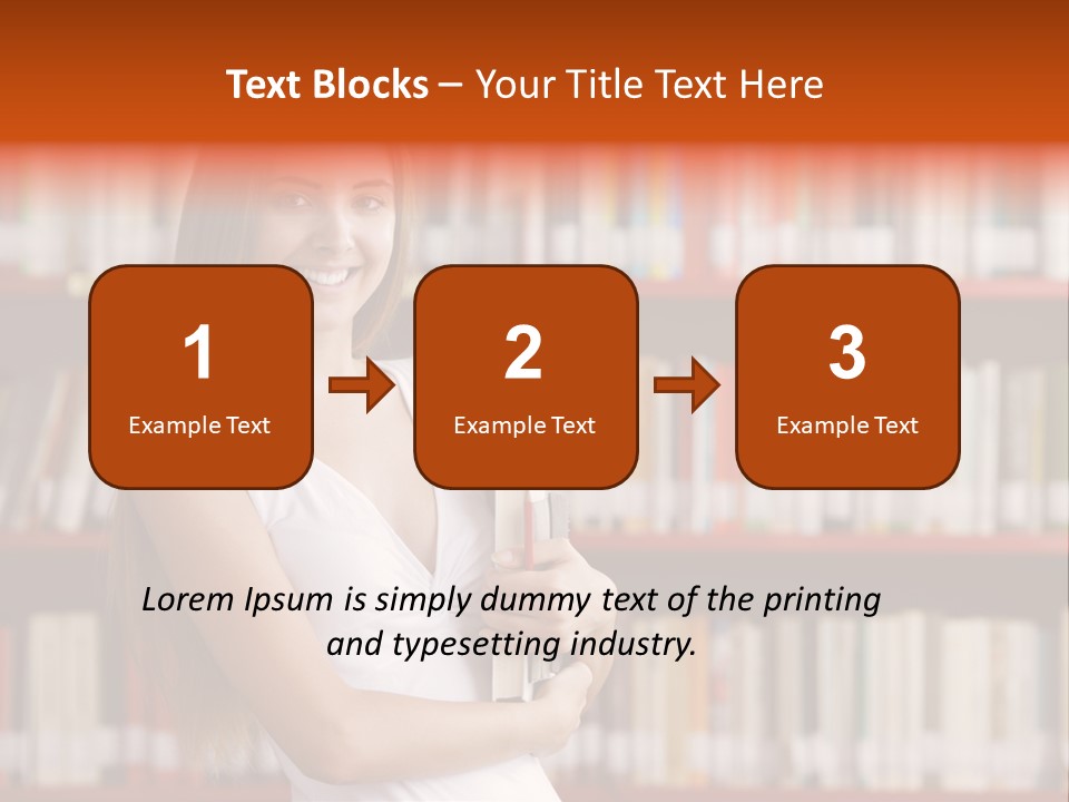 Library Bookshelf Long Hair PowerPoint Template