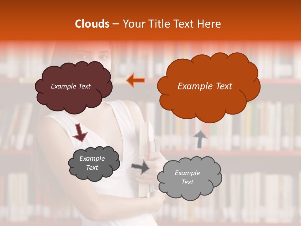 Library Bookshelf Long Hair PowerPoint Template