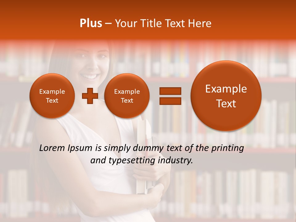Library Bookshelf Long Hair PowerPoint Template