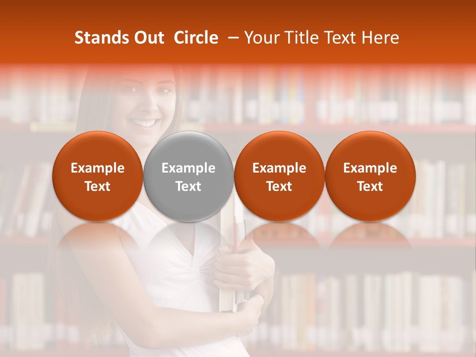 Library Bookshelf Long Hair PowerPoint Template