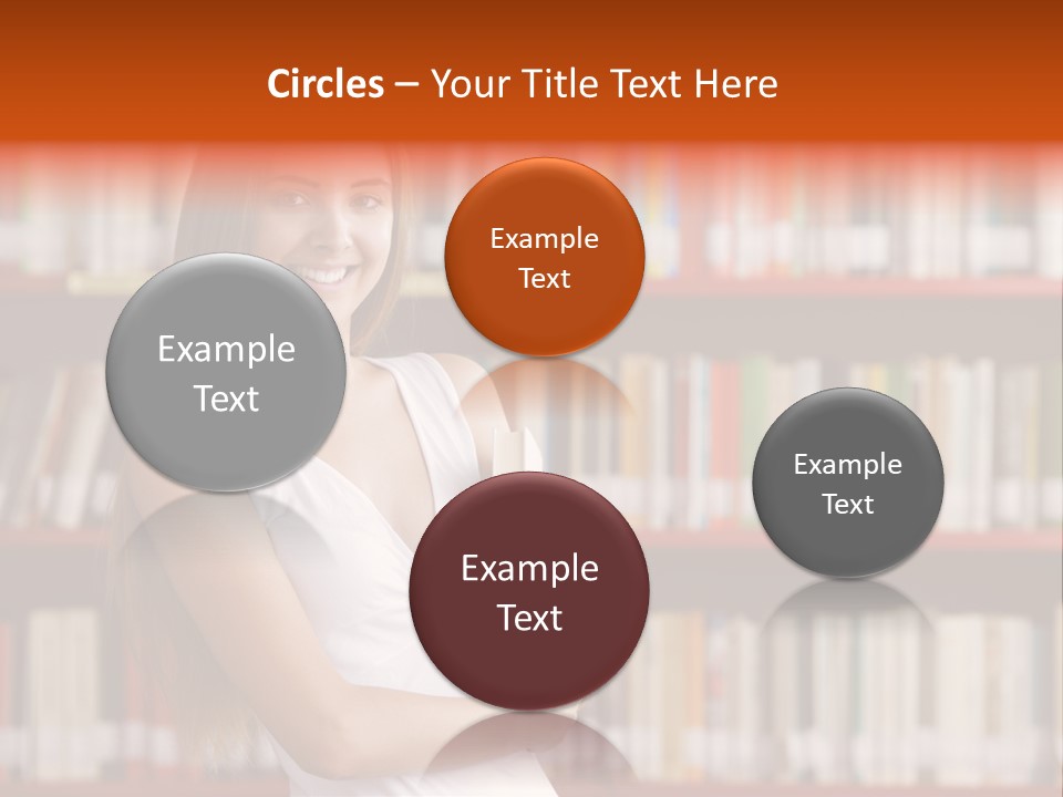 Library Bookshelf Long Hair PowerPoint Template