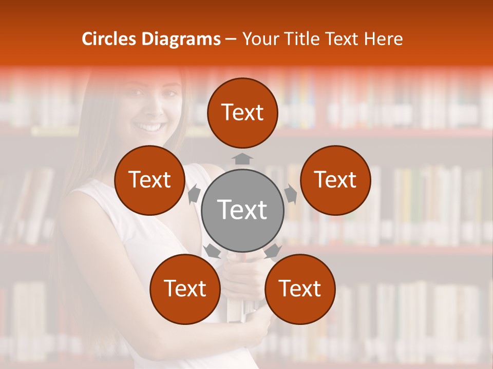 Library Bookshelf Long Hair PowerPoint Template