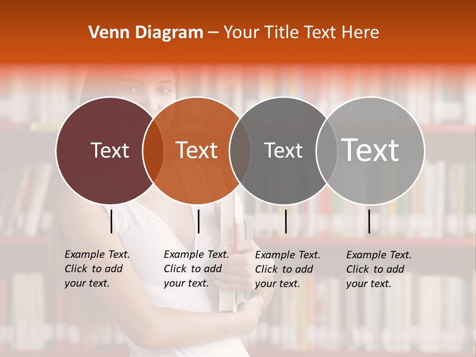 Library Bookshelf Long Hair PowerPoint Template