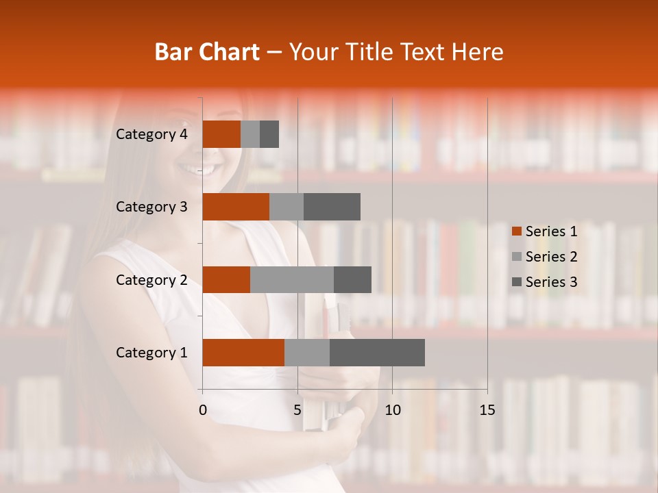Library Bookshelf Long Hair PowerPoint Template