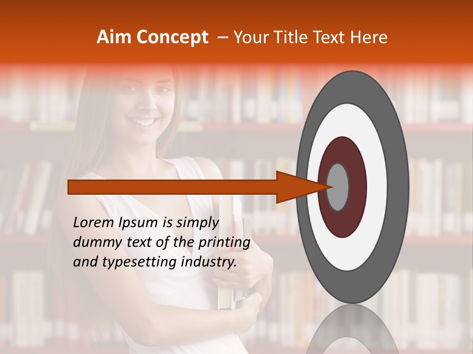 Library Bookshelf Long Hair PowerPoint Template