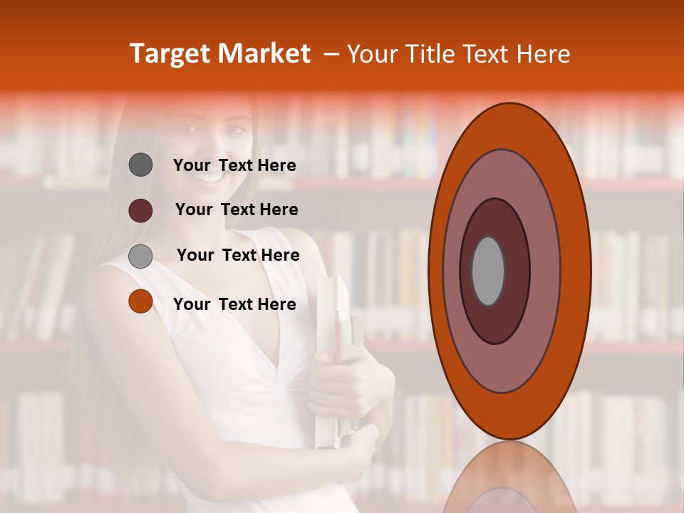 Library Bookshelf Long Hair PowerPoint Template