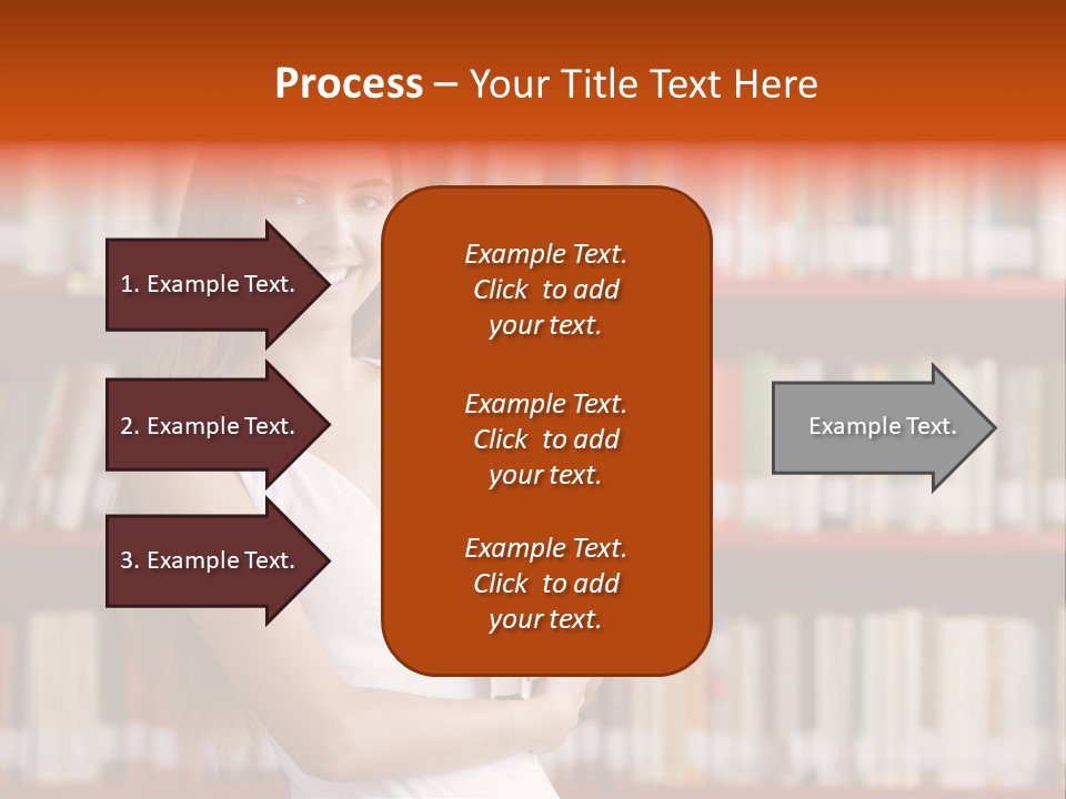 Library Bookshelf Long Hair PowerPoint Template