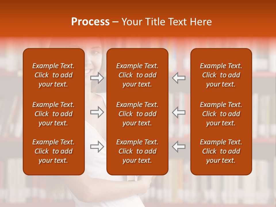 Library Bookshelf Long Hair PowerPoint Template