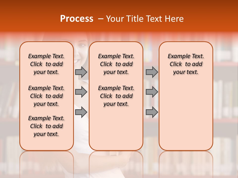 Library Bookshelf Long Hair PowerPoint Template