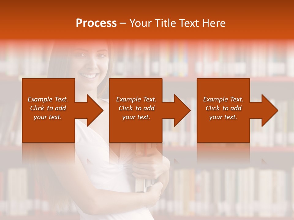 Library Bookshelf Long Hair PowerPoint Template